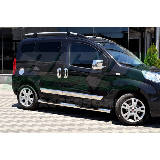 Молдинг дверний (4 шт, нерж.) Carmos - Турецька сталь для Fiat Fiorino/Qubo 2008-2024 рр