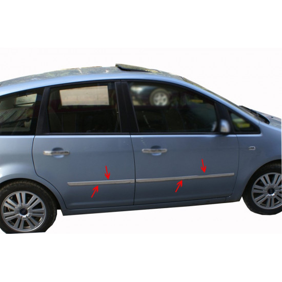 Молдинг дверний (4 шт, нерж.) Carmos - Турецька сталь для Ford C-Max 2004-2010 рр