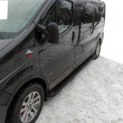 Бокові пороги Allmond Black (2 шт., Алюміній) Довга база для Nissan Primastar 2002-2014рр