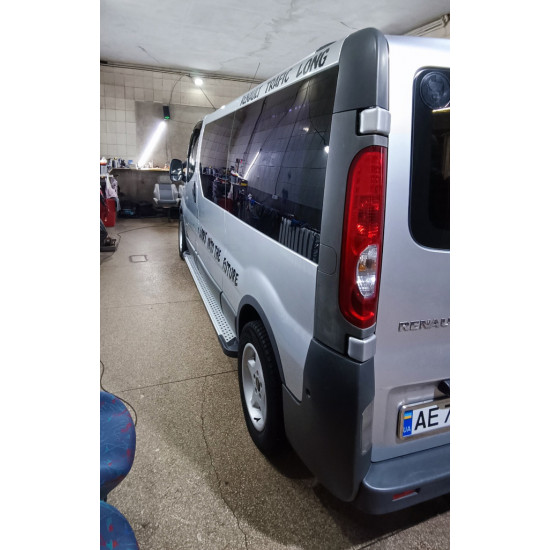 Бокові пороги Allmond Grey (2 шт., алюм.) Довга база для Opel Vivaro 2001-2015 рр