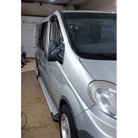 Бокові пороги Allmond Grey (2 шт., алюм.) Довга база для Opel Vivaro 2001-2015 рр