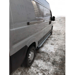 Бокові пороги Allmond Grey (2 шт., алюм.) Середня база для Peugeot Boxer 2006-2024 та рр