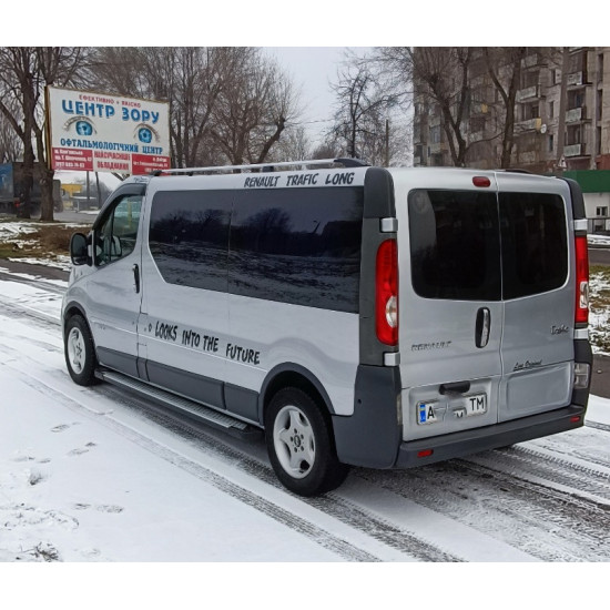 Бокові пороги X5-тип (2 шт, алюм.) Довга база для Renault Trafic 2001-2015 рр