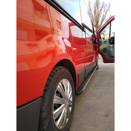 Бокові пороги Maya (2 шт., алюміній) Довга база для Renault Trafic 2001-2015 рр