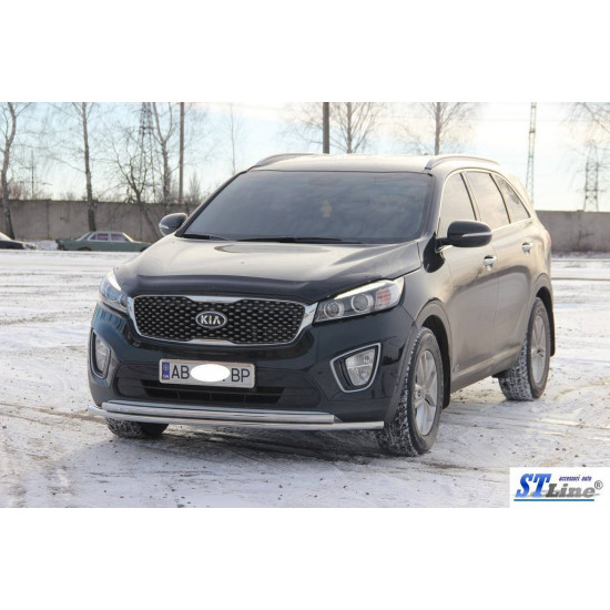 Передній захист ST014 60 / 42мм (нерж) для Kia Sorento UM 2015-2020 рр