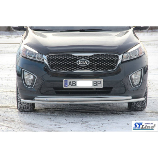 Передній захист ST014 60 / 42мм (нерж) для Kia Sorento UM 2015-2020 рр