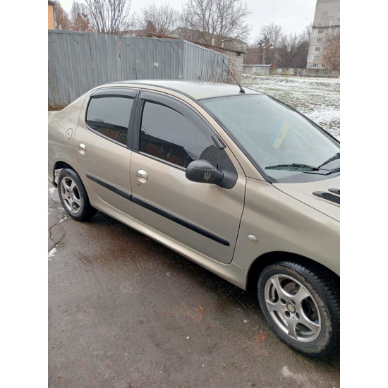 Накладки на ручки (нерж) 2 шт, Carmos - Турецька сталь для Peugeot 206