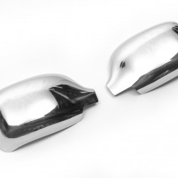 Накладки на дзеркала (2004-2008, 2 шт) Carmos - Турецька сталь для Renault Kangoo рр