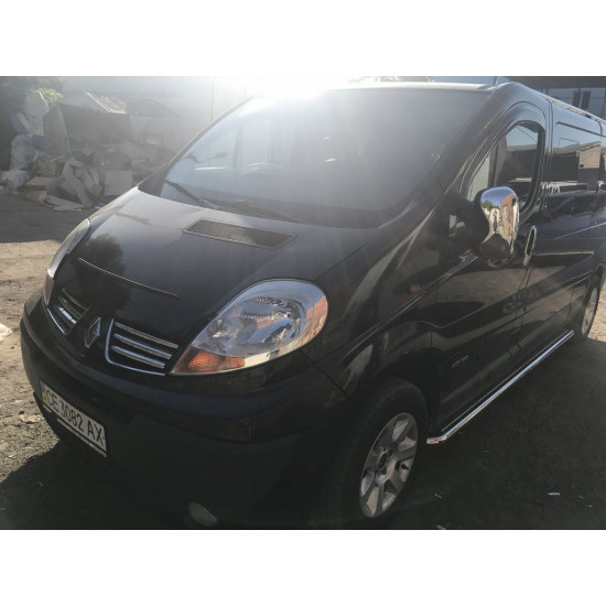 Бокові пороги Premium (2 шт., нерж.) 42 мм, довга база для Renault Trafic 2001-2015 рр