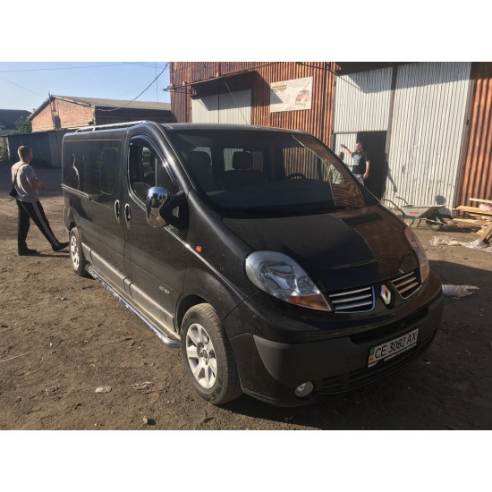 Бокові пороги Premium (2 шт., нерж.) 42 мм, довга база для Renault Trafic 2001-2015 рр