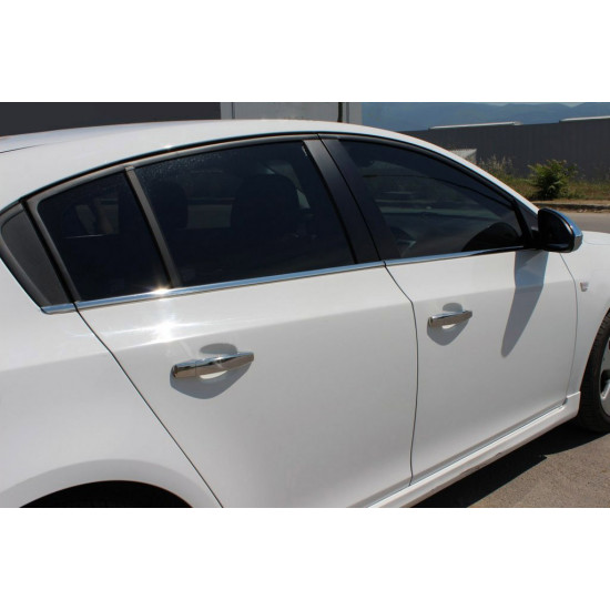 Молдинги стекол (нерж) Sedan, Carmos - Турецька сталь для Chevrolet Cruze 2009-2015 рр