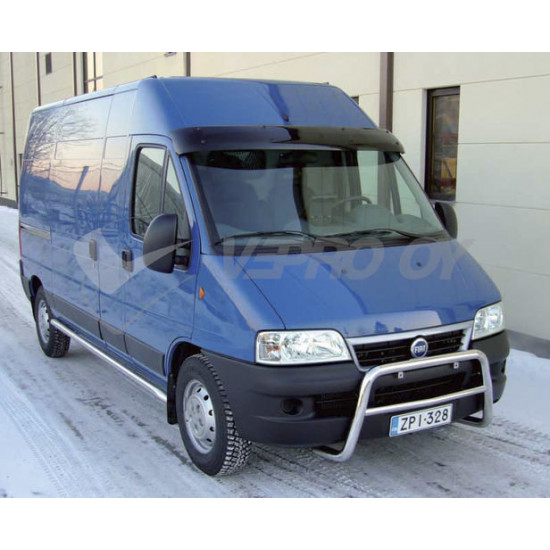 Козирьок на лобове скло (чорний глянець, 5мм) для Fiat Ducato 1995-2006 рр