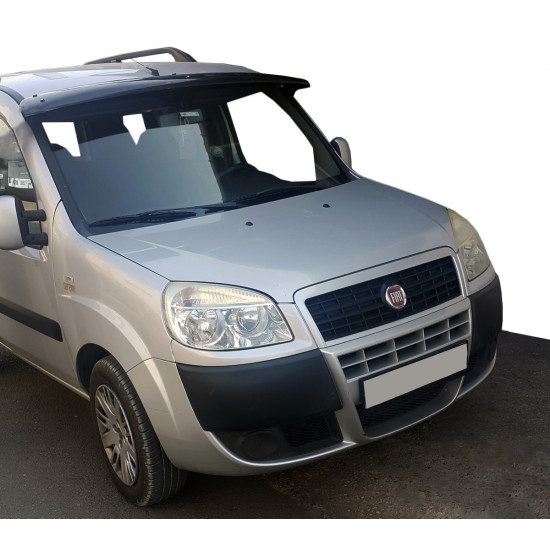 Козирьок на лобове скло (чорний глянець, 5мм) для Fiat Doblo I 2005-2010 рр