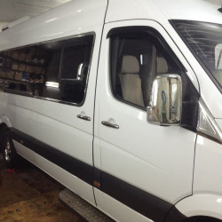 Повна окантовка стекол Long / ExraLong (нерж.) для Mercedes Sprinter W906 2006-2018 рр