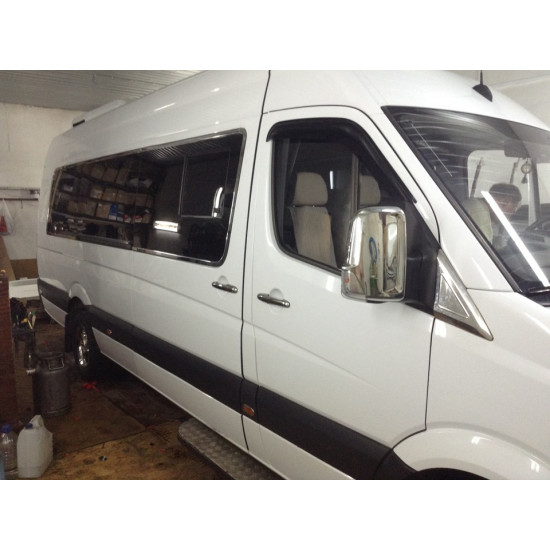 Повна окантовка стекол Long / ExraLong (нерж.) для Mercedes Sprinter W906 2006-2018 рр