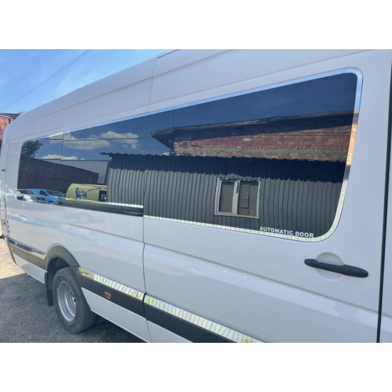 Повна окантовка стекол Long / ExraLong (нерж.) для Mercedes Sprinter W906 2006-2018 рр