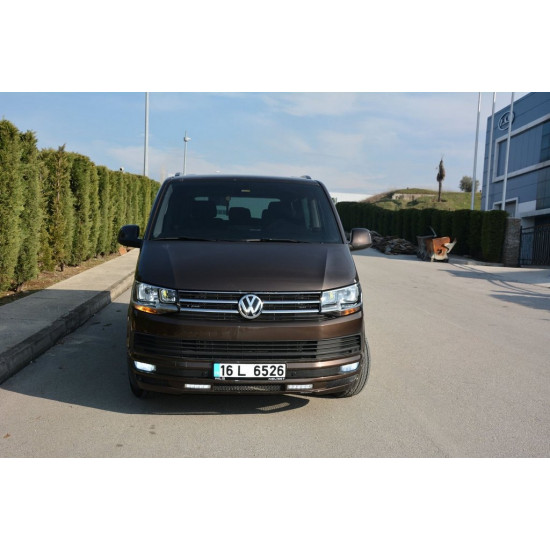 Накладка на передній бампер Sport 2-LED 2015-2018 (під фарбування) для Volkswagen T6