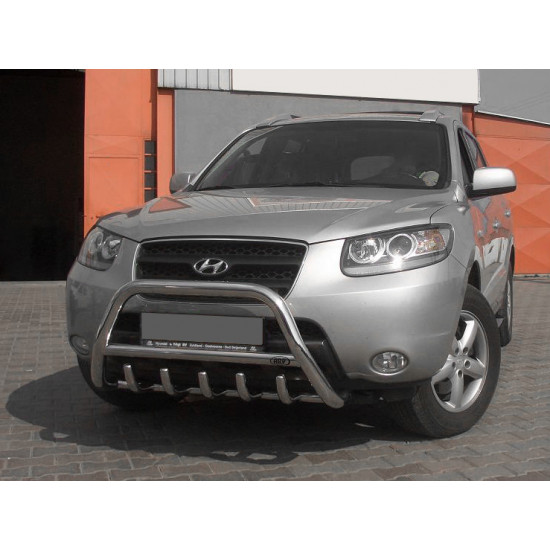 Кенгурятник WT003 (нерж.) для Hyundai Santa Fe 2 2006-2012рр