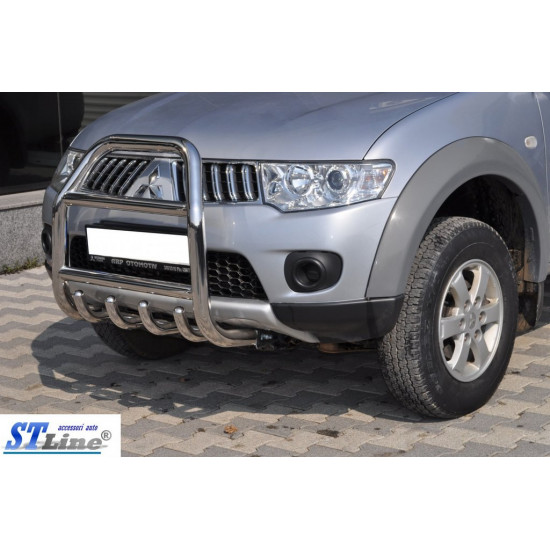 Кенгурятник QT007 (нерж.) для Mitsubishi L200 2006-2015 рр