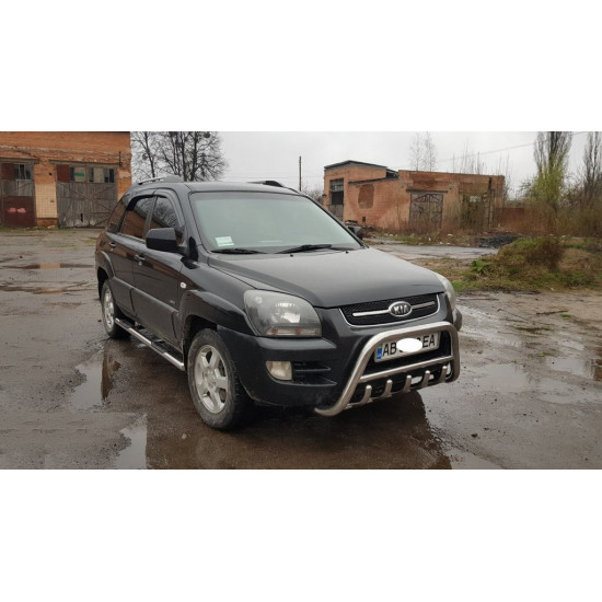 Кенгурятник WT003 (нерж.) для Kia Sportage 2004-2010 рр