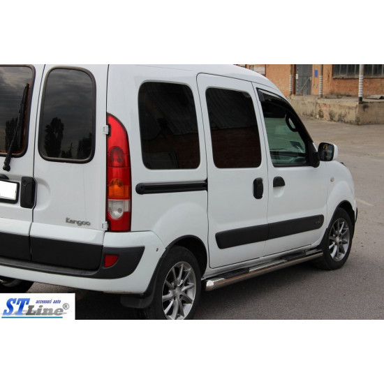 Бічні труби (2 шт., нерж.) для Renault Kangoo 1998-2008 рр