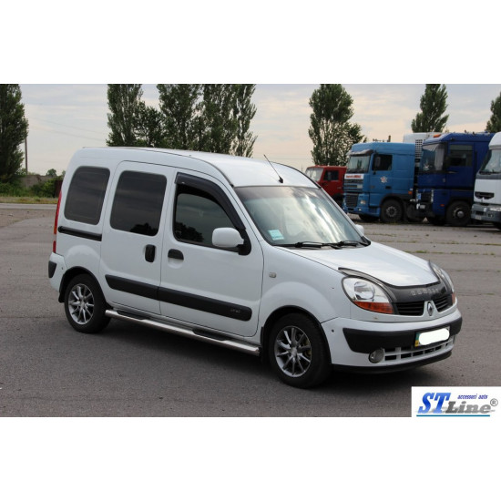 Бічні труби (2 шт., нерж.) для Renault Kangoo 1998-2008 рр