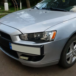 Підставка під номер (пластик) Чорний мат для Mitsubishi Lancer X 2008-2024 рр