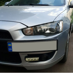 Підставка під номер (пластик) Чорний мат для Mitsubishi Lancer X 2008-2024 рр