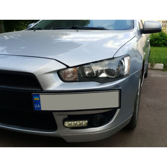 Підставка під номер (пластик) Чорний мат для Mitsubishi Lancer X 2008-2024 рр