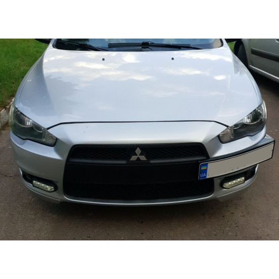 Підставка під номер (пластик) Чорний мат для Mitsubishi Lancer X 2008-2024 рр