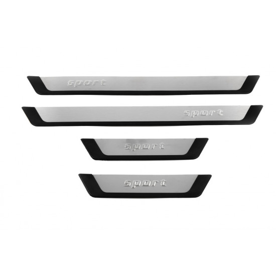 Накладки на пороги Flexill (4шт, нерж) Sport для Toyota Auris 2012-2018 рр Накладки на пороги Flexill (4шт, нерж) Sport для Toyota Auris 2012-2018 рр