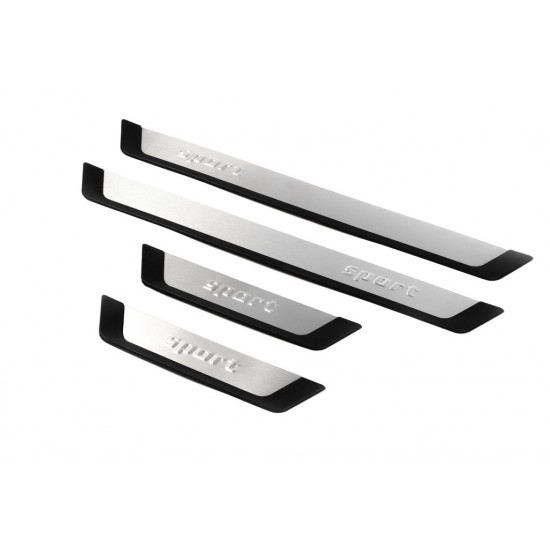 Накладки на пороги Flexill (4шт, нерж) Sport для Toyota Auris 2012-2018 рр Накладки на пороги Flexill (4шт, нерж) Sport для Toyota Auris 2012-2018 рр