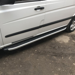 Бокові пороги Fullmond (2 шт., алюм) Довга база для Mercedes Vito / V-class W447 2014-2024 рр