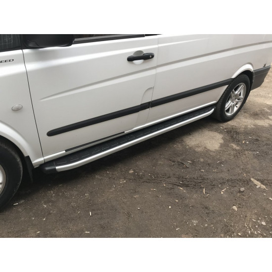 Бокові пороги Fullmond (2 шт., алюм) Довга база для Mercedes Vito / V-class W447 2014-2024 рр