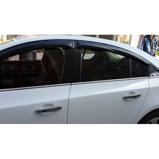 Молдинги стекол (нерж) HB, Carmos - Турецька сталь для Chevrolet Cruze 2009-2015 рр