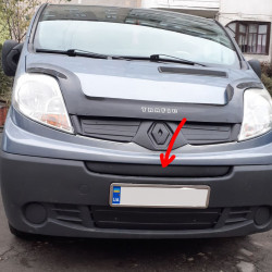 Зимова середня накладка на решітку (зверху номера) 2007-2015, Матова для Renault Trafic рр