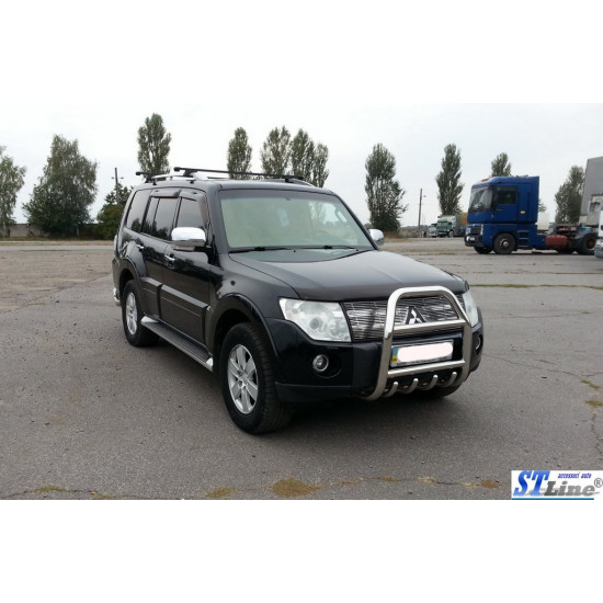 Кенгурятник QT007 (нерж.) для Mitsubishi Pajero Wagon III