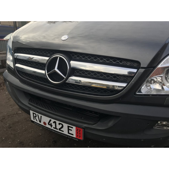 Накладки на решітку (2006-2013, нерж) Carmos - Турецька сталь для Mercedes Sprinter W906 рр