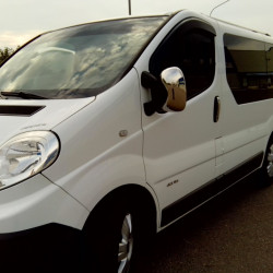 Накладки на дзеркала (2 шт, пласт) Carmos - Турецька сталь для Renault Trafic 2001-2015 рр